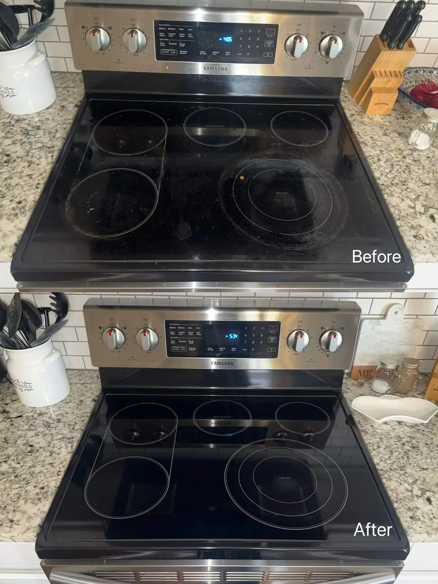 glass cooktop stove cleaning before after clarkston mi