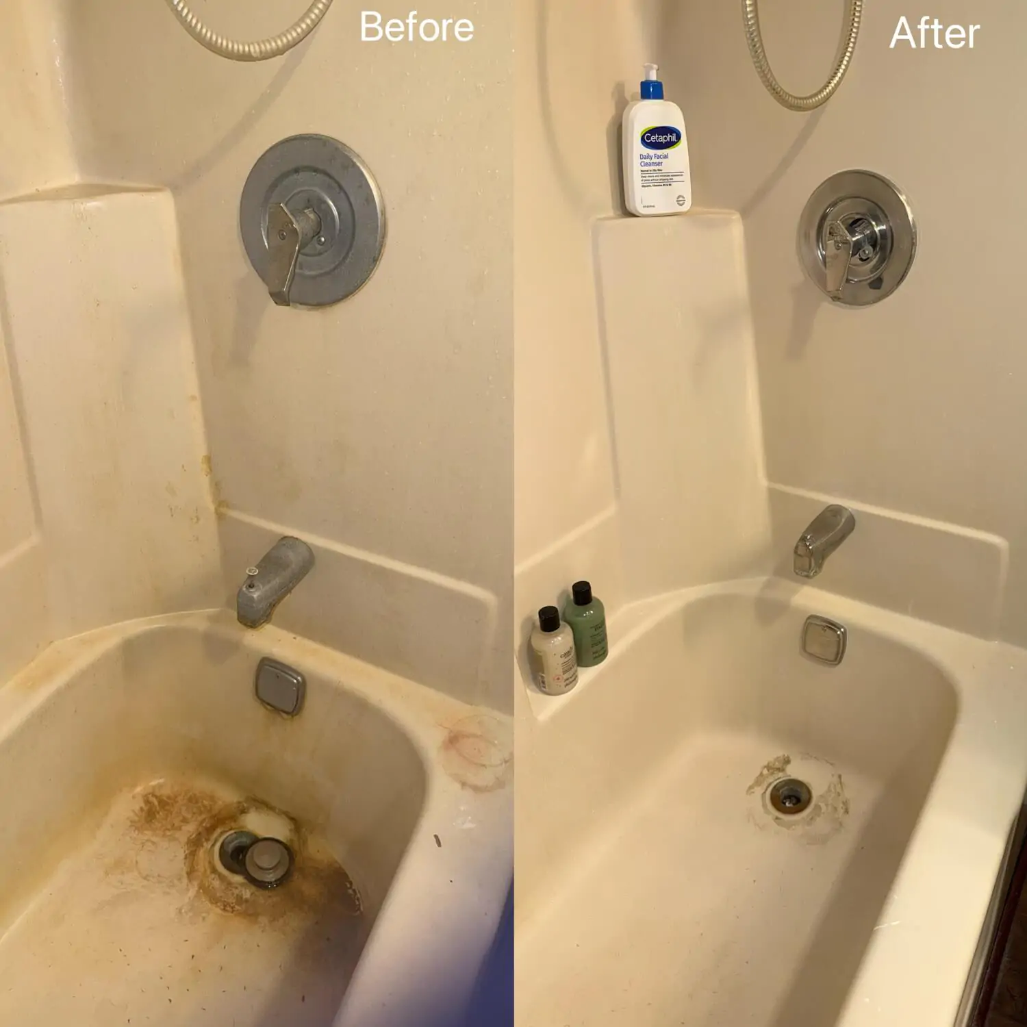 heavily soiled bathtub cleaning before after white lake mi