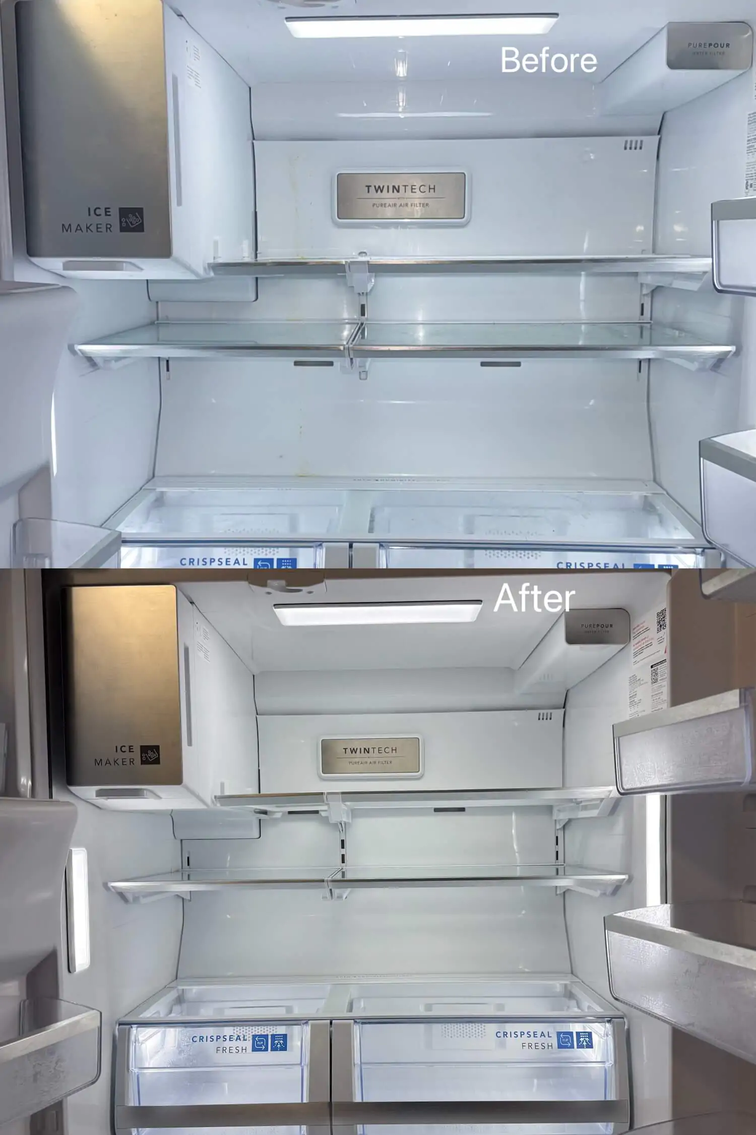 refrigerator deep cleaning before after
