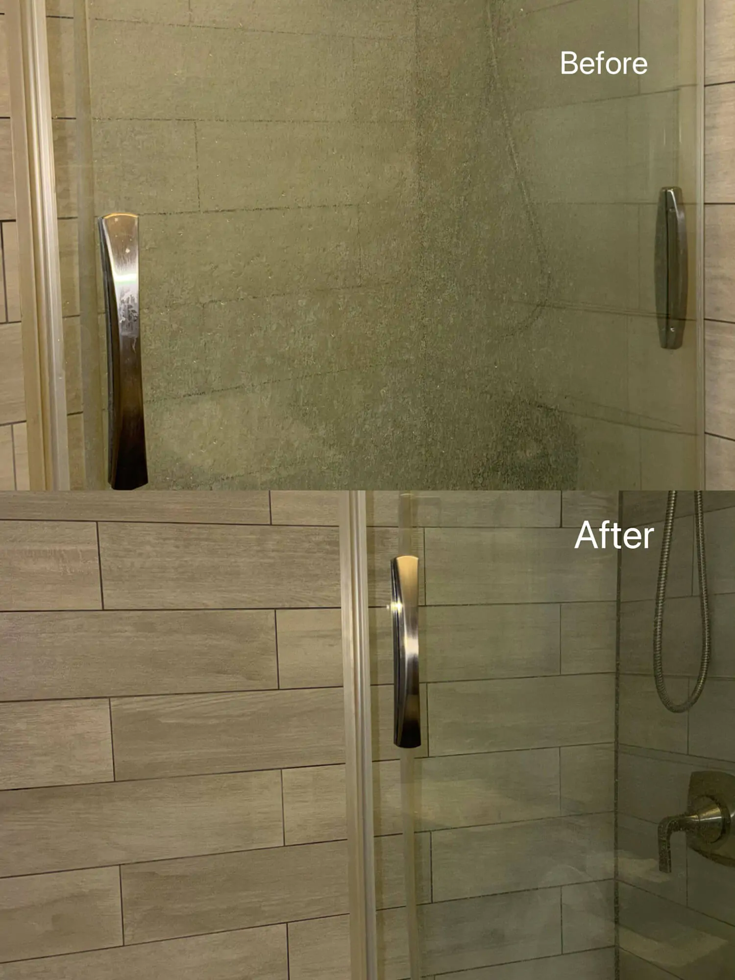 shower glass cleaning before after waterford