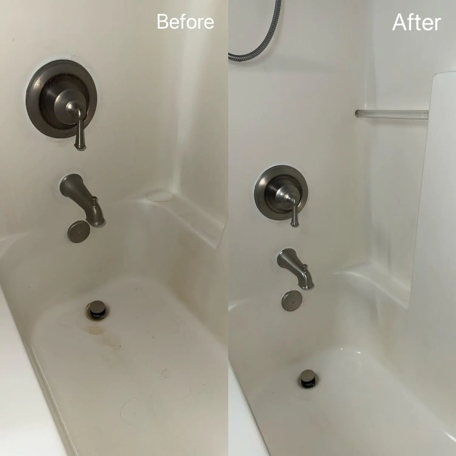 shower tub cleaning before after results