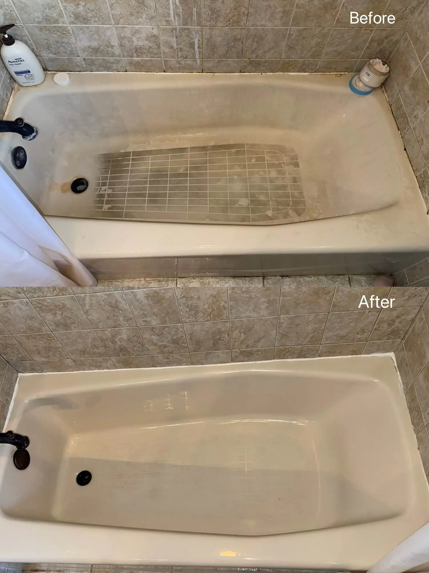 stained bathtub deep cleaning before after white lake mi