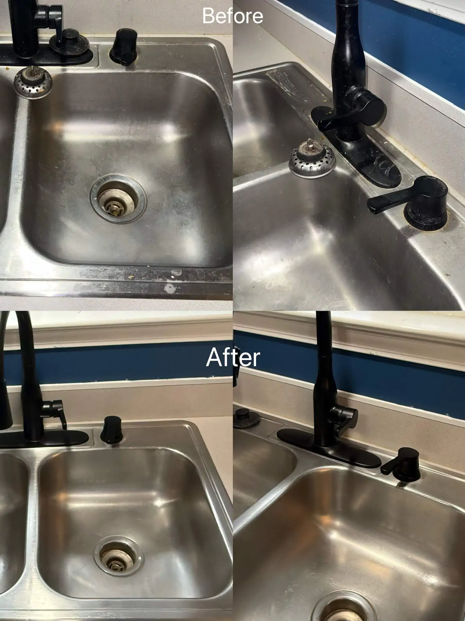 stainless steel kitchen sink cleaning