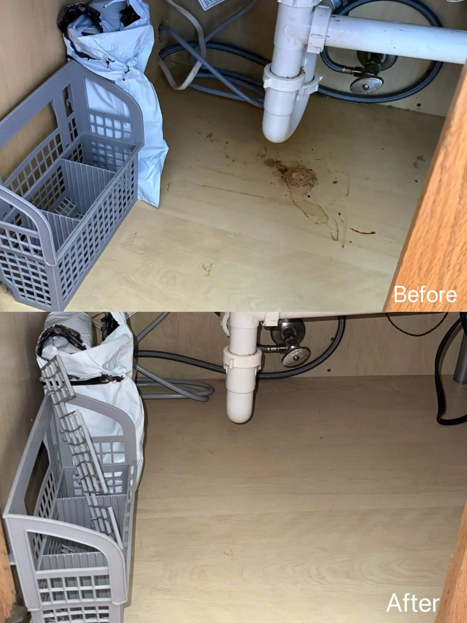 under sink cabinet cleaning before after waterford mi